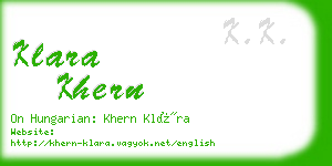 klara khern business card